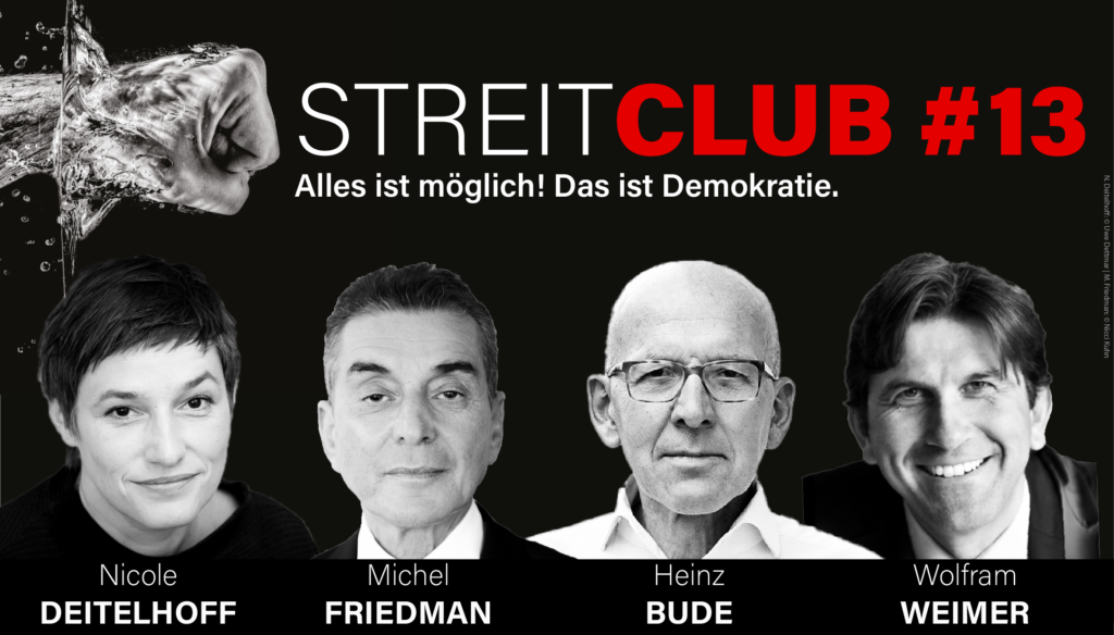 von links nach rechts: Nicole Deitelhoff, Michel Friedman, Heinz Bude, Wolfram Weimer